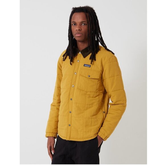 Patagonia Isthmus Quilted Shirt Jacket / Large / Buckwheat Gold Fleece Lined - Picture 2 of 13